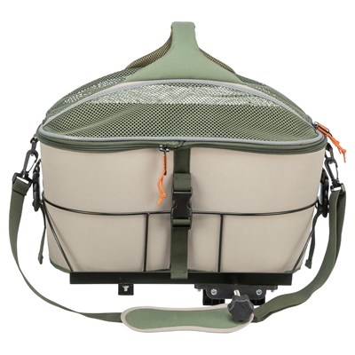 Trixie fietsmand voor bagagedrager polyester olijfgroen / beige (46X33X40 CM) - Afbeelding 3