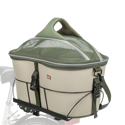 Trixie fietsmand voor bagagedrager polyester olijfgroen / beige (46X33X40 CM) - Afbeelding 4