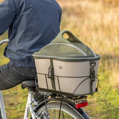 Trixie fietsmand voor bagagedrager polyester olijfgroen / beige (46X33X40 CM) - Afbeelding 10