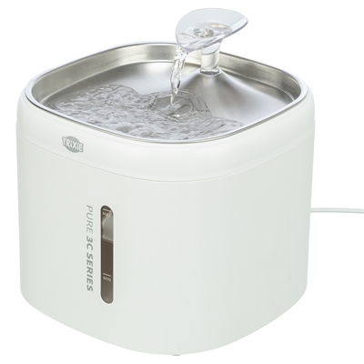 Trixie drinkfontein aqua pure kunststof / rvs wit (18X18X14,5 CM) - Afbeelding 6
