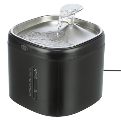 Trixie drinkfontein aqua pure kunststof / rvs zwart (18X18X14,5 CM) - Afbeelding 5