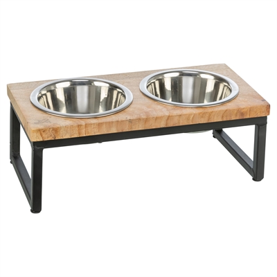 Trixie hondenbar voerbak / drinkbak zwart / bruin (48X24X16 CM) - Afbeelding 2