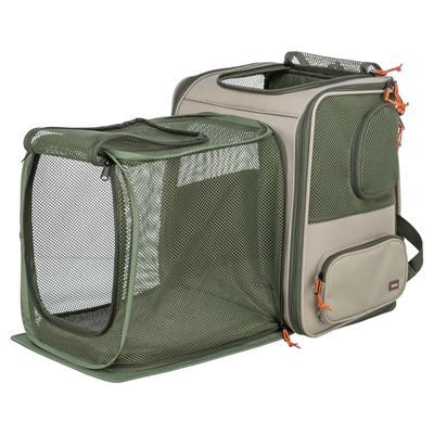 Trixie rugzak rocco maximaal 10 kg beige / olijfgroen (40X30X42 CM) - Afbeelding 2