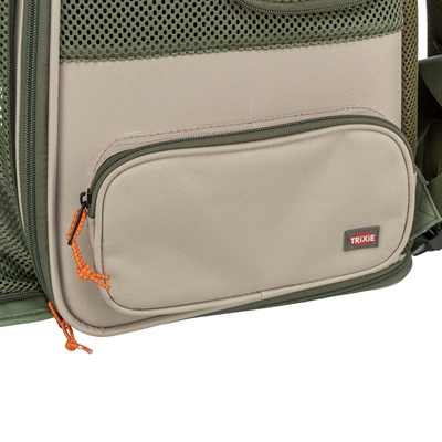 TRIXIE RUGZAK ROCCO MAXIMAAL 10 KG BEIGE / OLIJFGROEN — 40X30X42 CM — afbeelding 12