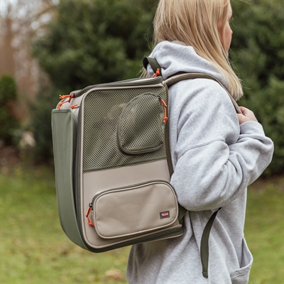 TRIXIE RUGZAK ROCCO MAXIMAAL 10 KG BEIGE / OLIJFGROEN — 40X30X42 CM — afbeelding 13