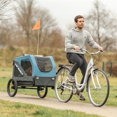 TRIXIE FIETSKAR TOT 45 KG BLAUW / GRIJS — L 81X112/155X112 CM — afbeelding 17