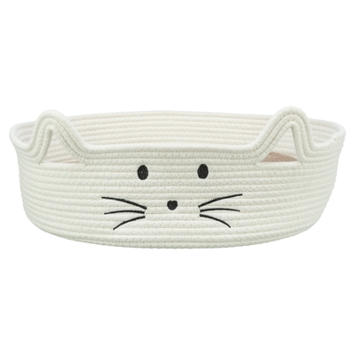 Trixie kattenmand rond wit / lichtbruin (45X45 CM)