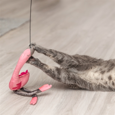 TRIXIE KATTENHENGEL TELESCOPISCH GROTE KATTEN MET FLAMINGO ROZE — 106 CM — afbeelding 2