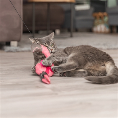 TRIXIE KATTENHENGEL TELESCOPISCH GROTE KATTEN MET FLAMINGO ROZE — 106 CM — afbeelding 4