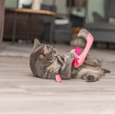 TRIXIE KATTENHENGEL TELESCOPISCH GROTE KATTEN MET FLAMINGO ROZE — 106 CM — afbeelding 5