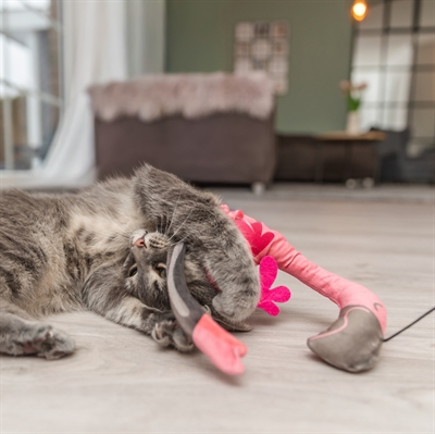 TRIXIE KATTENHENGEL TELESCOPISCH GROTE KATTEN MET FLAMINGO ROZE — 106 CM — afbeelding 6