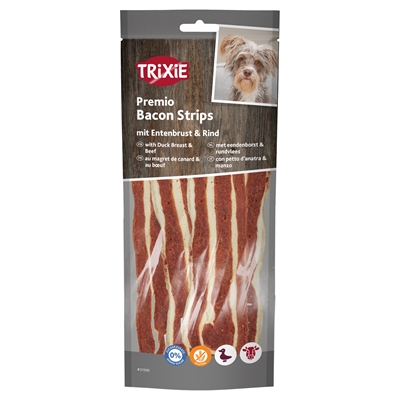 Trixie premio bacon strips met eendenborst en rundvlees (80 GR) - Afbeelding 2
