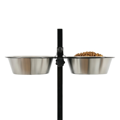 Zolux voerstandaard voerbak / waterbak verstelbaar rvs (2X2,5 LTR 24,5 CM 53,5X51X2) - Afbeelding 3