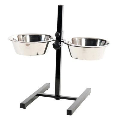 Zolux voerstandaard voerbak / waterbak verstelbaar rvs (2X2,5 LTR 24,5 CM 53,5X51X2) - Afbeelding 5