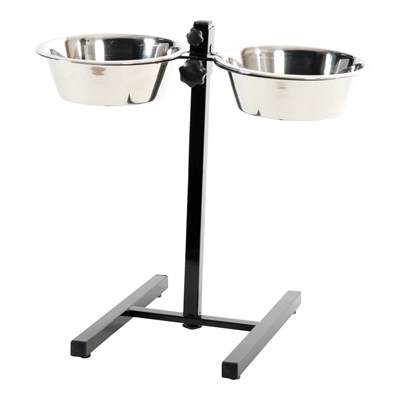 Zolux voerstandaard voerbak / waterbak verstelbaar rvs (2X2,5 LTR 24,5 CM 53,5X51X2) - Afbeelding 6