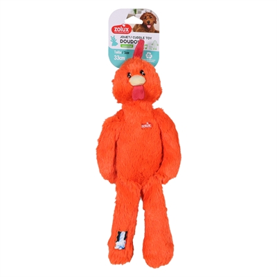 Zolux furry farm haan brock pluche met touw oranje (36,5X16X6 CM) - Afbeelding 2