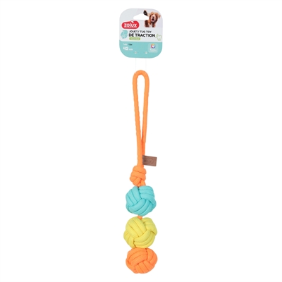 Zolux flostouw twist met 3 touwballen meerkleurig (43X7X7 CM) - Afbeelding 2