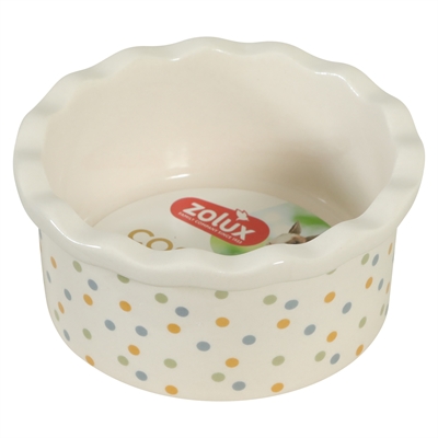 Zolux voerbak cosy gestipt keramiek wit (10X10X4,5 CM 150 ML) - Afbeelding 2