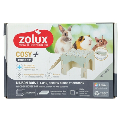 Zolux knaaghuis cosy konijn hout (25X25X20 CM) - Afbeelding 4