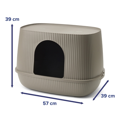 Savic kattenbak moona warm grijs (57X39X39 CM) - Afbeelding 4